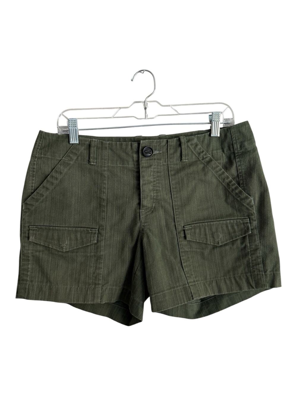 Mountain Hardwear Womens Sz 8 Cargo Shorts Olive Green Pockets Cotton Blend 4.5”
